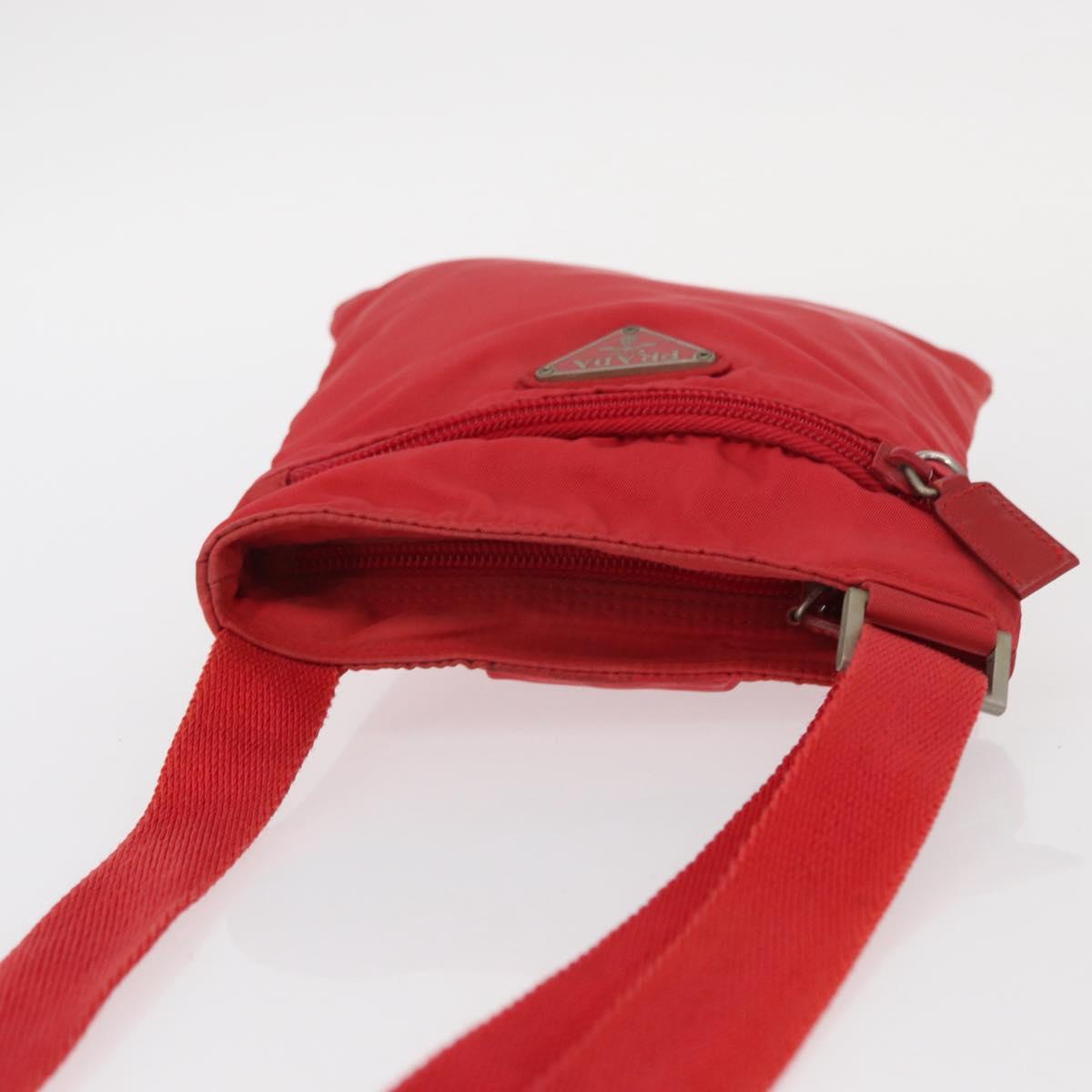 PRADA Shoulder Bag Nylon Red Auth 158704