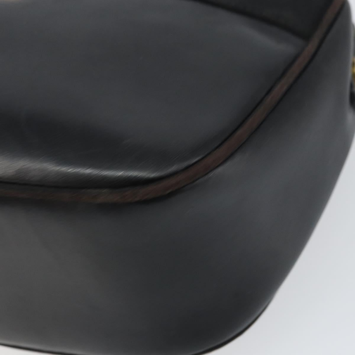 Salvatore Ferragamo Shoulder Bag Leather Black Gold Auth 158721