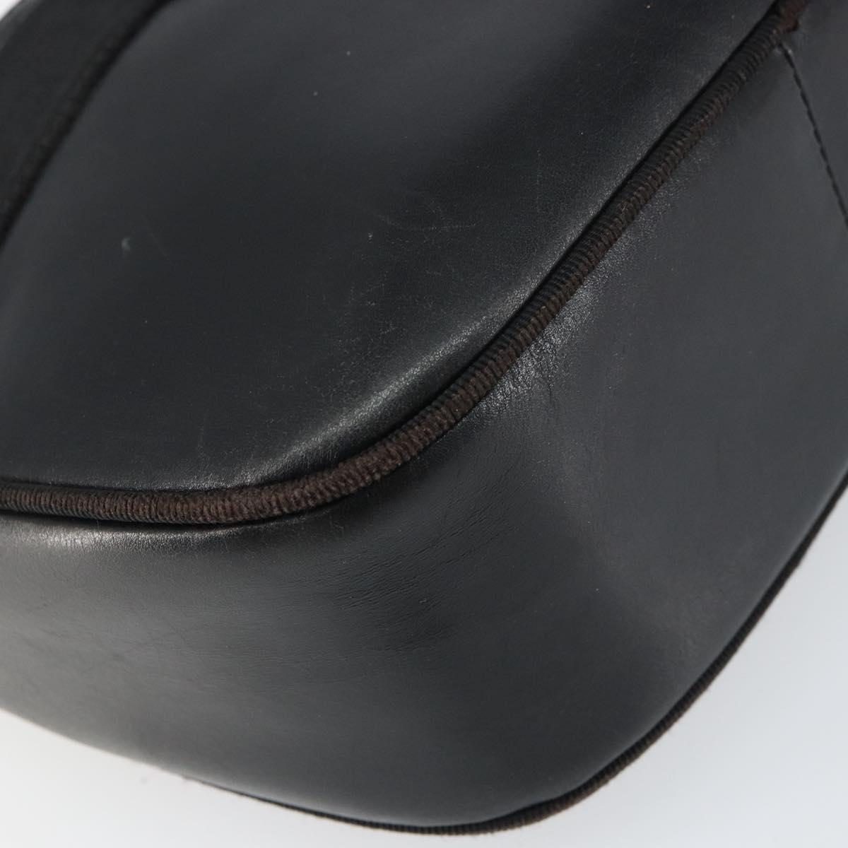 Salvatore Ferragamo Shoulder Bag Leather Black Gold Auth 158721