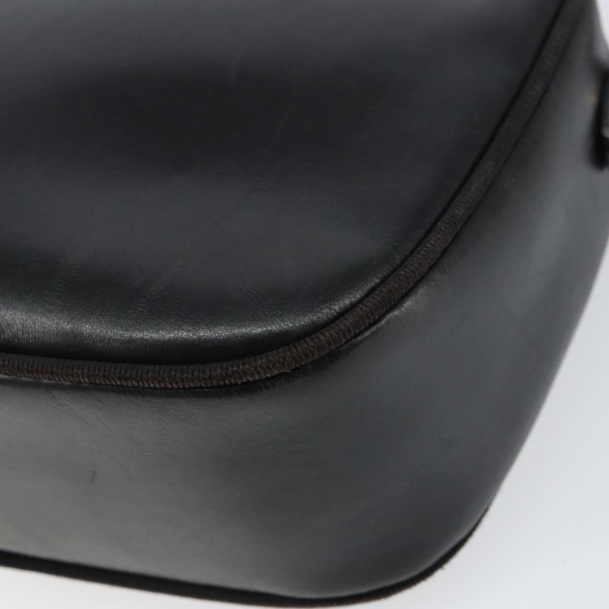 Salvatore Ferragamo Shoulder Bag Leather Black Gold Auth 158721