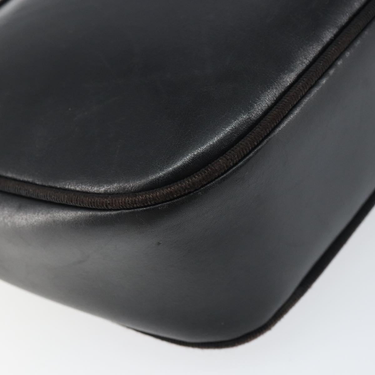 Salvatore Ferragamo Shoulder Bag Leather Black Gold Auth 158721