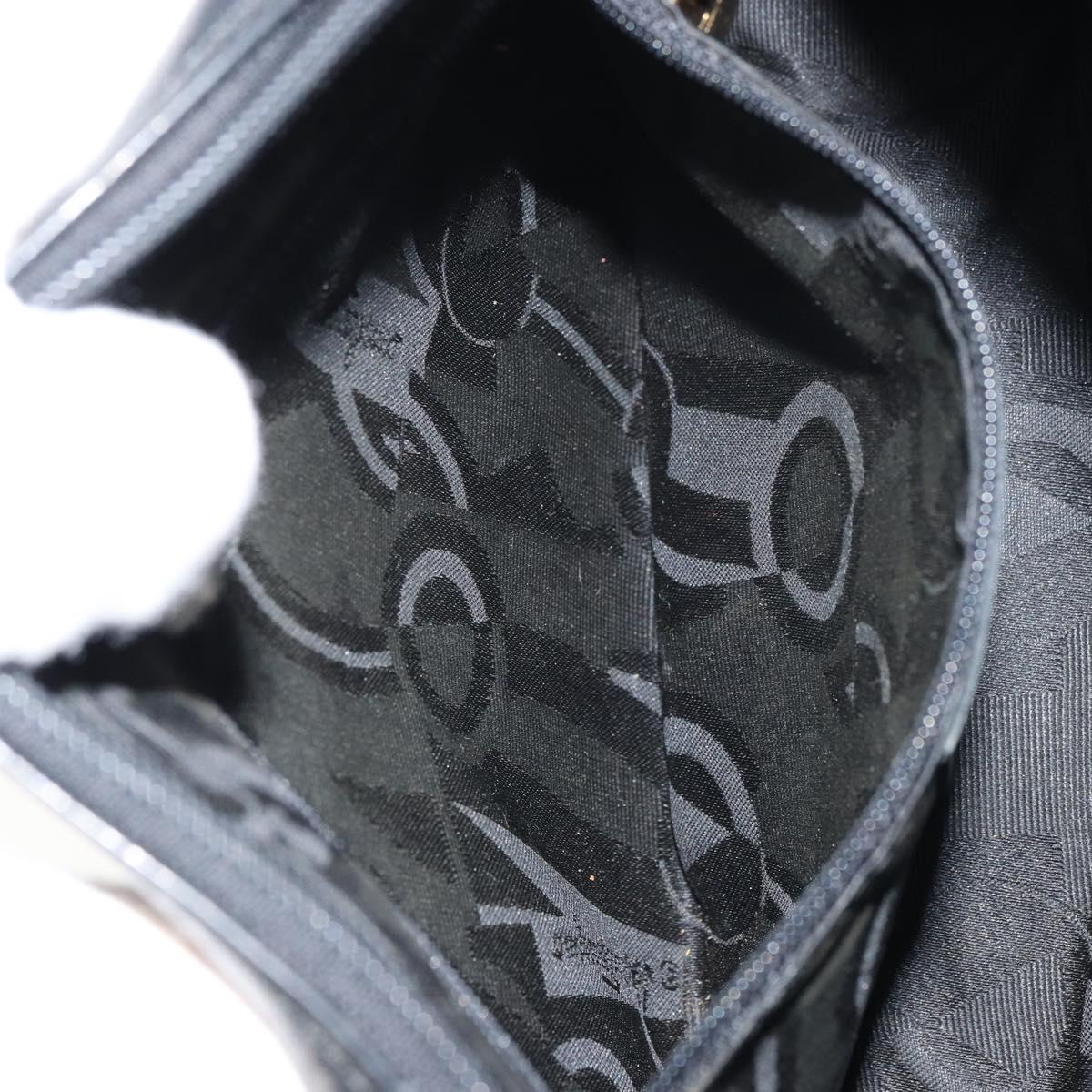 Salvatore Ferragamo Shoulder Bag Leather Black Gold Auth 158721