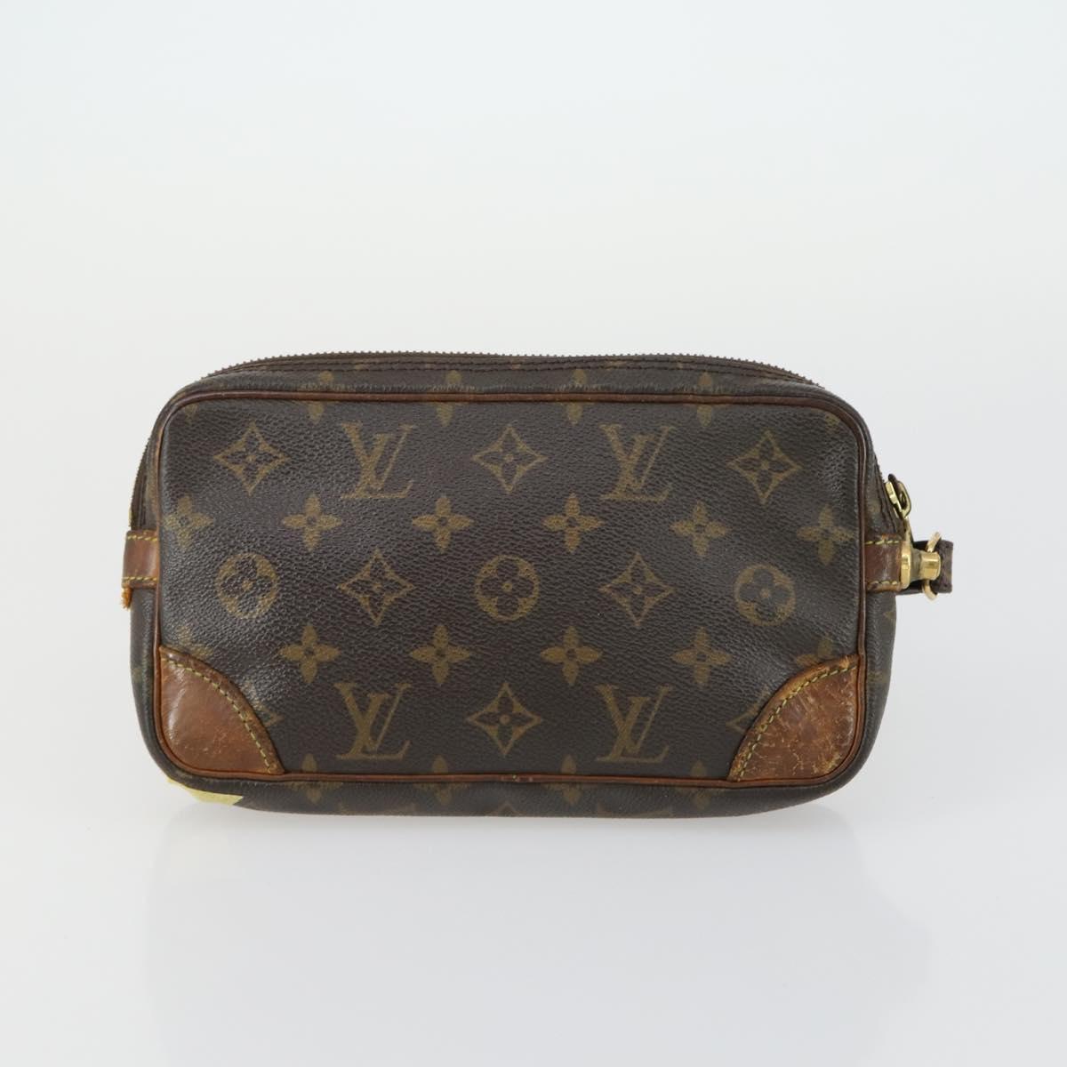 LOUIS VUITTON Monogram Taiga Clutch Bag 2 Set LV Auth 158725