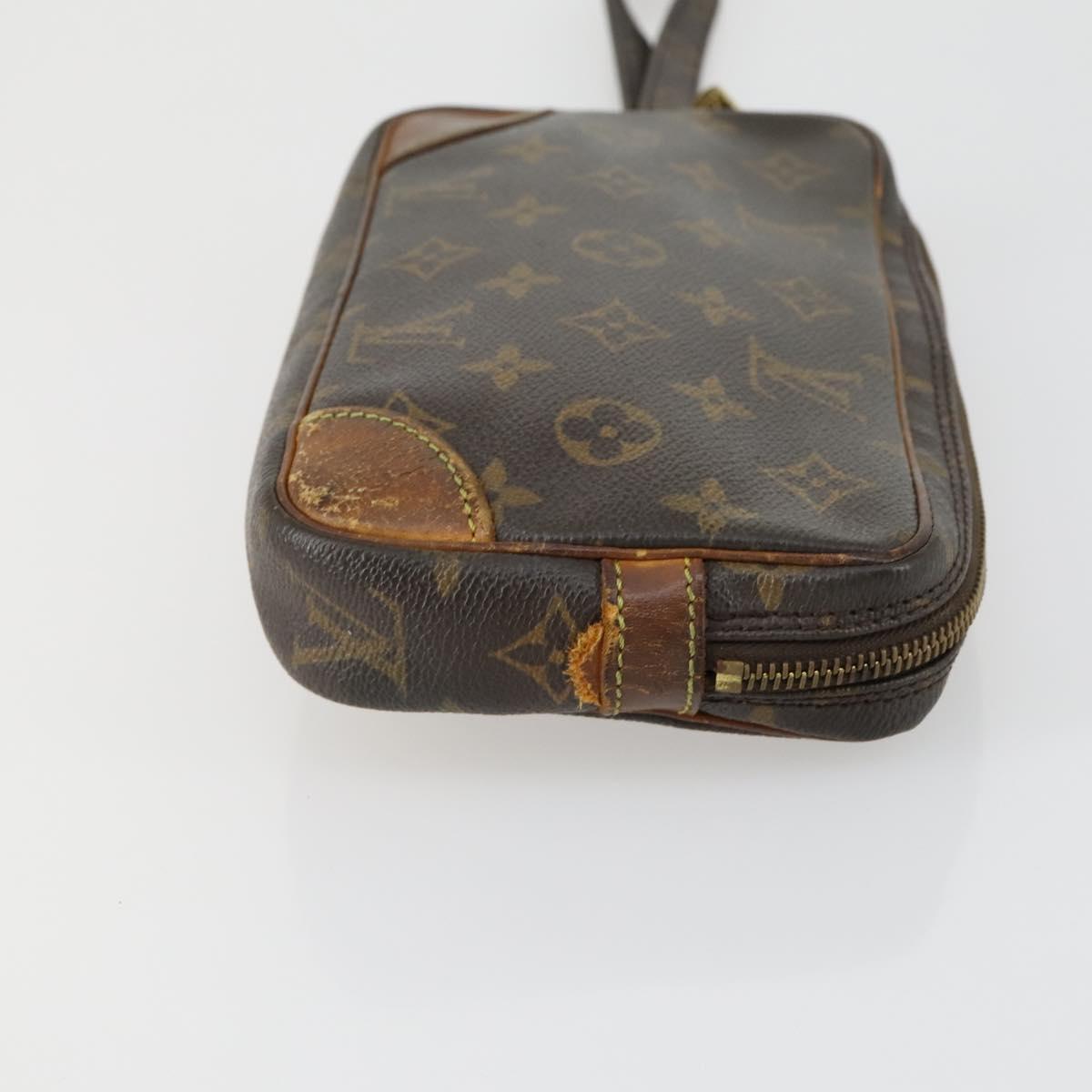 LOUIS VUITTON Monogram Taiga Clutch Bag 2 Set LV Auth 158725