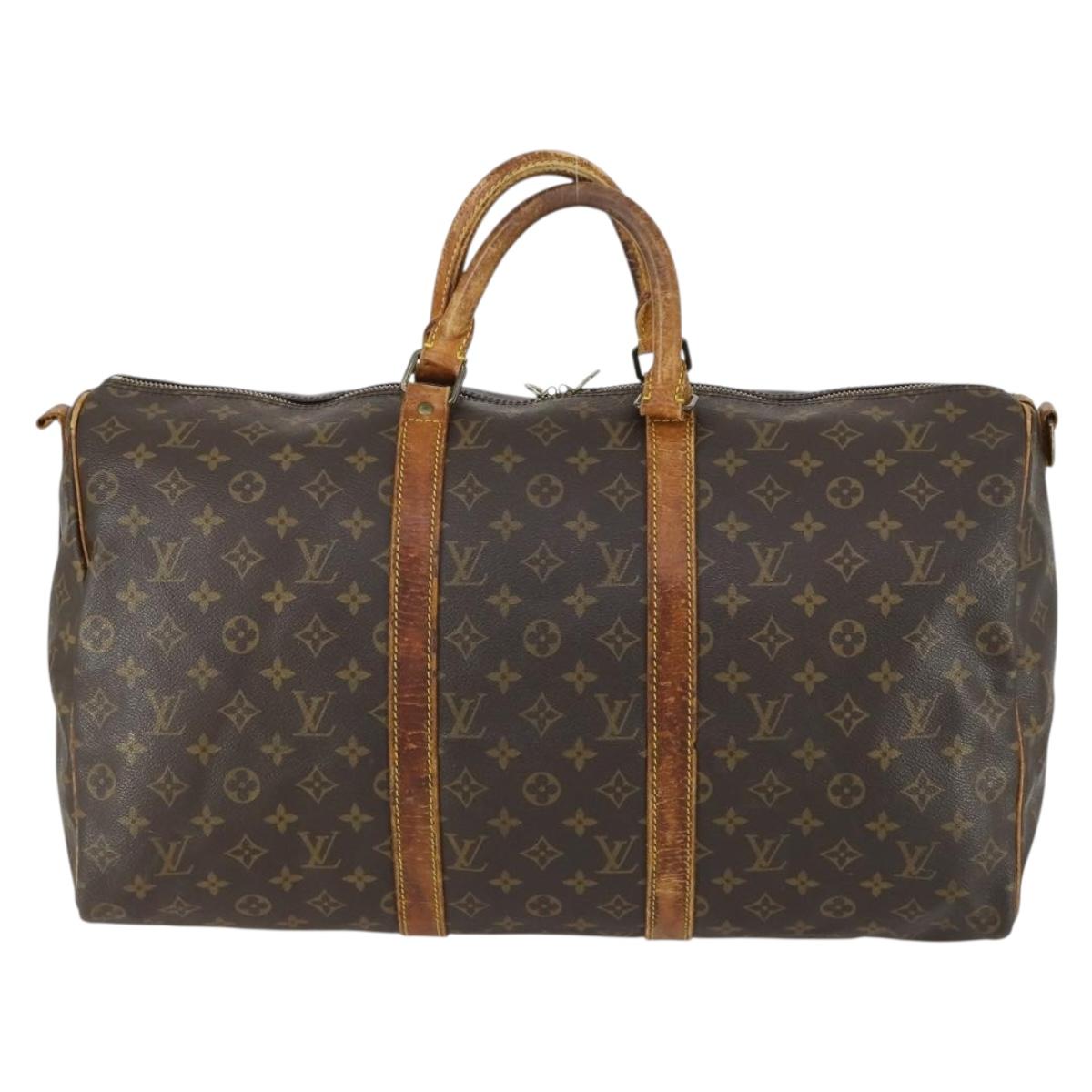 LOUIS VUITTON Monogram Keepall Bandouliere 50 Boston Bag M41416 LV Auth 158742