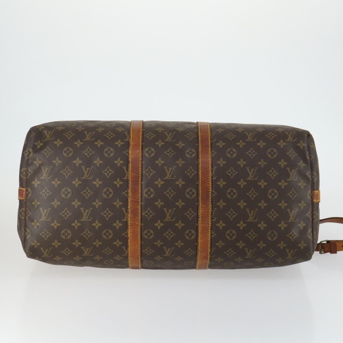 LOUIS VUITTON Monogram Keepall Bandouliere 55 Boston Bag M41414 LV Auth 158745