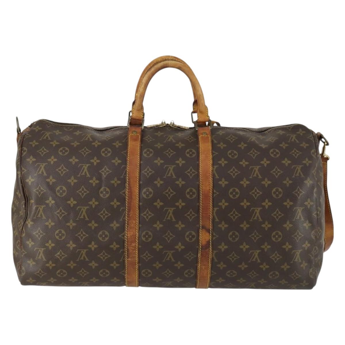 LOUIS VUITTON Monogram Keepall Bandouliere 55 Boston Bag M41414 LV Auth 158745