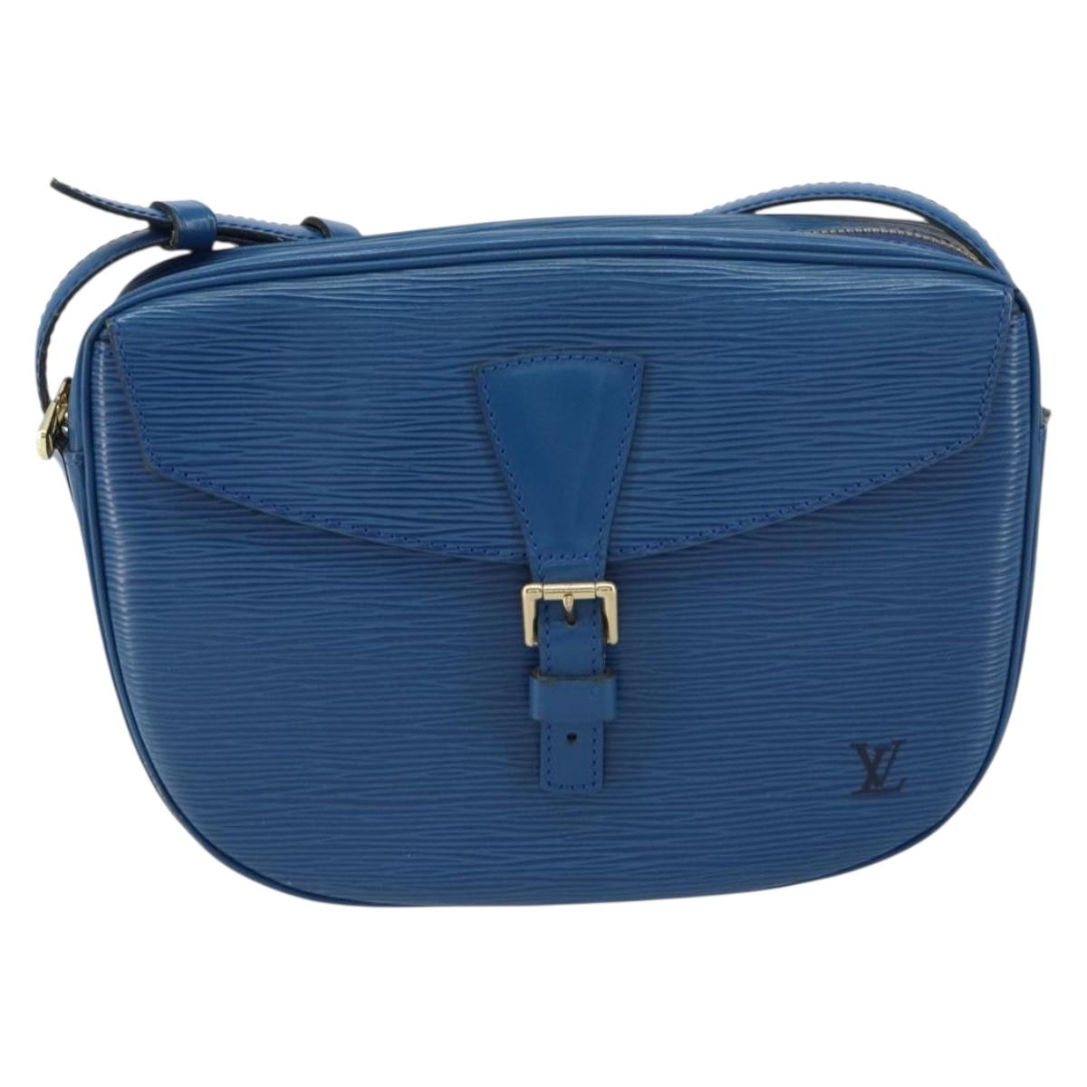 LOUIS VUITTON Epi Jeune Fille MM Shoulder Bag Toledo Blue M52155 LV Auth 158787
