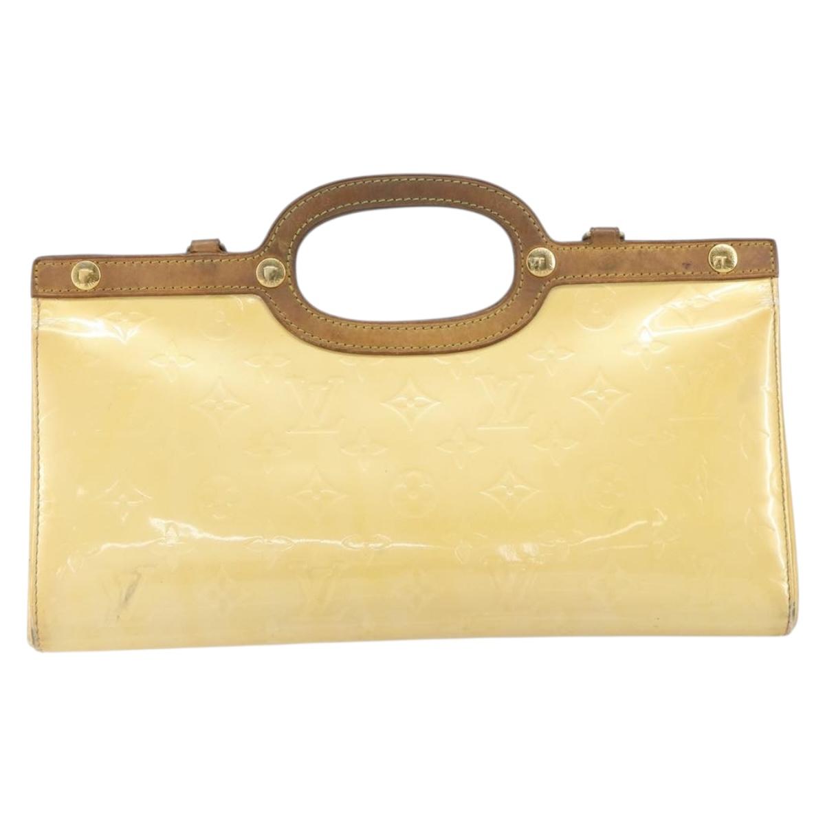 LOUIS VUITTON Monogram Vernis Roxbury Drive Hand Bag Perle M91374 LV Auth 158790