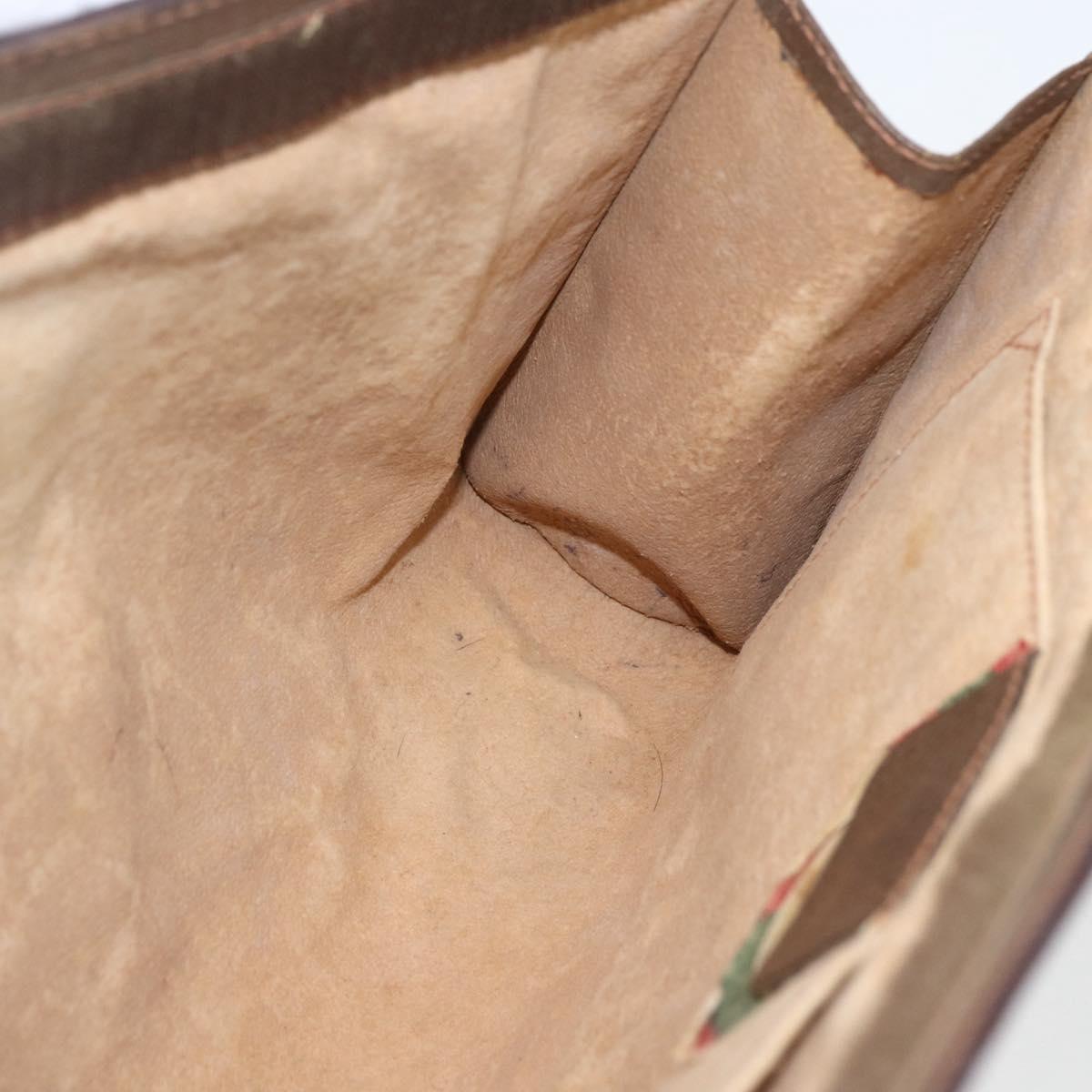 GUCCI GG Supreme Web Sherry Line Clutch Bag PVC Beige 89 01 033 Auth 158798
