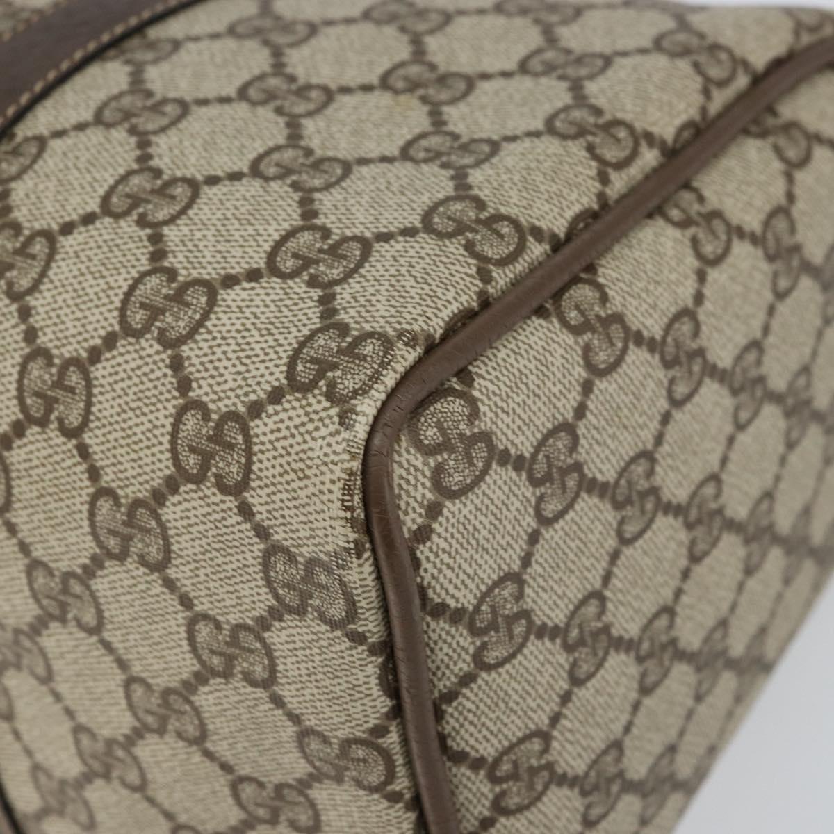 GUCCI GG Supreme Web Sherry Line Bag PVC Leather Beige 69 02 007 Auth 158799
