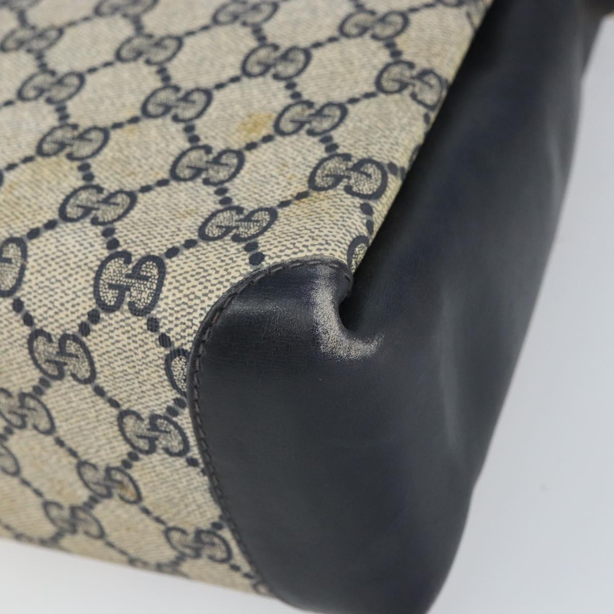 GUCCI GG Supreme Shoulder Bag PVC Navy Gold 001 085 1368 Auth 158804