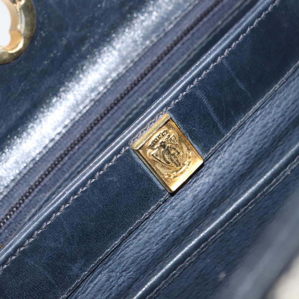 GUCCI GG Supreme Shoulder Bag PVC Navy Gold 001 085 1368 Auth 158804