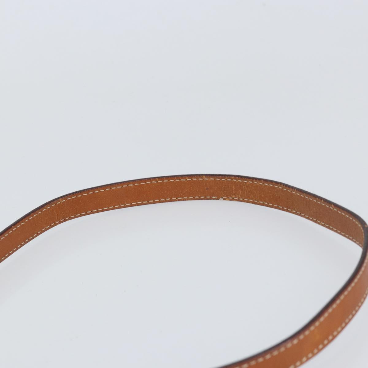 Christian Dior Trotter Canvas Shoulder Bag Brown Gold Auth 158816