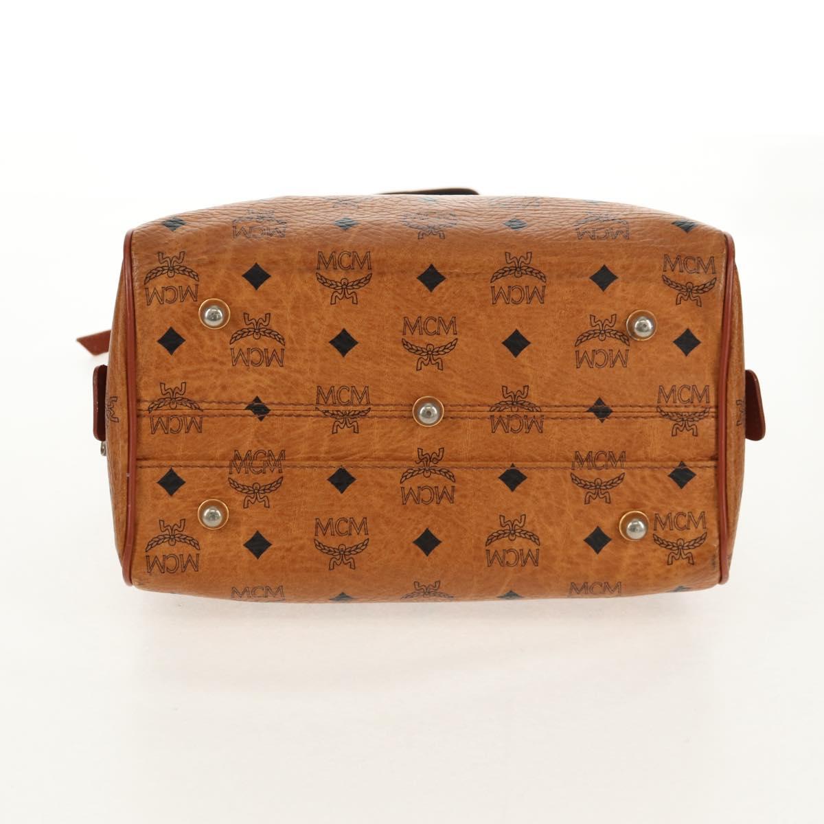 MCM Logogram Vicetos Hand Bag PVC Leather 2way Brown Gold Auth 158823