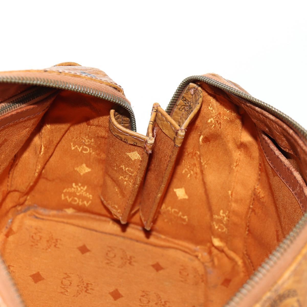 MCM Logogram Vicetos Hand Bag PVC Leather 2way Brown Gold Auth 158823