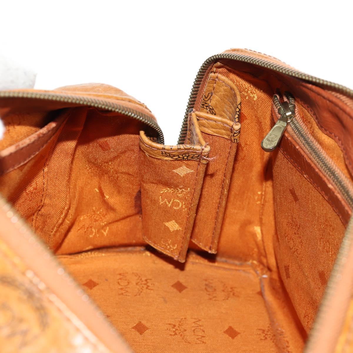 MCM Logogram Vicetos Hand Bag PVC Leather 2way Brown Gold Auth 158823
