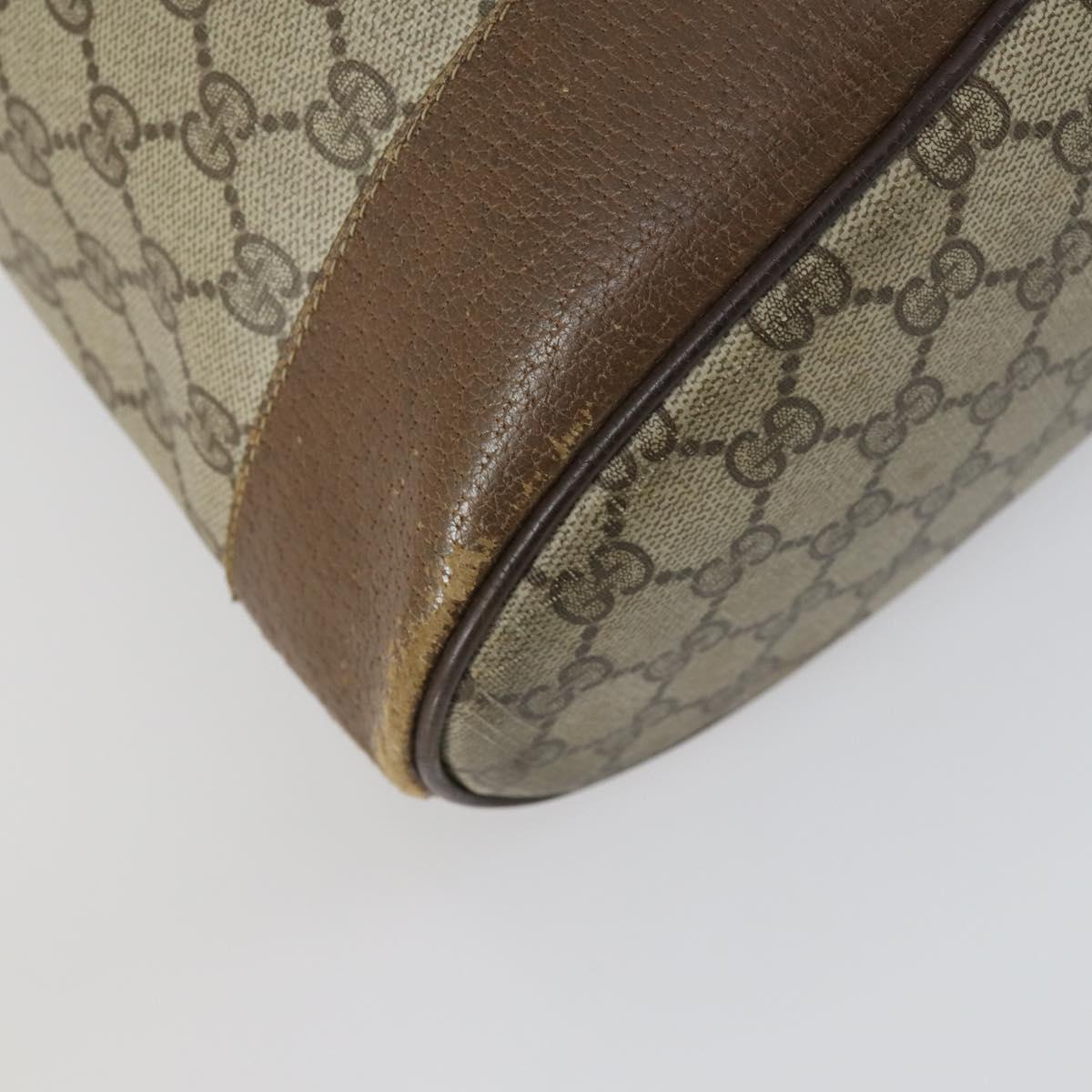 GUCCI GG Supreme Web Sherry Line Bag PVC Beige Gold 41 02 085 Auth 158845