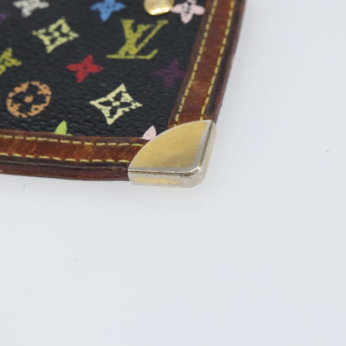 LOUIS VUITTON Multicolor Pochette Cles Coin Purse Black M13664 LV Auth 158853
