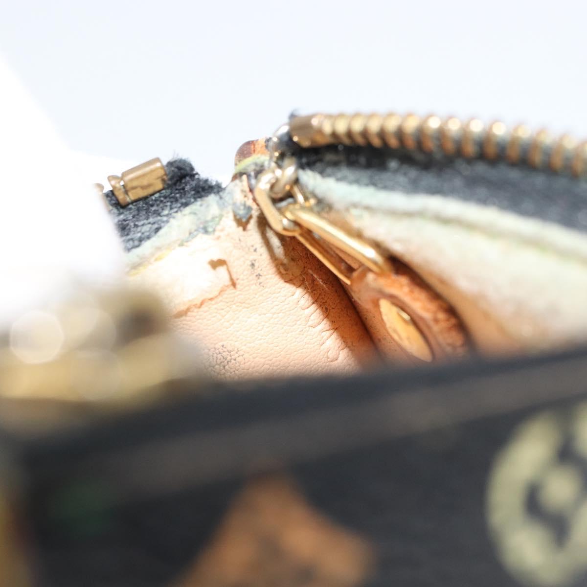 LOUIS VUITTON Multicolor Pochette Cles Coin Purse Black M13664 LV Auth 158853