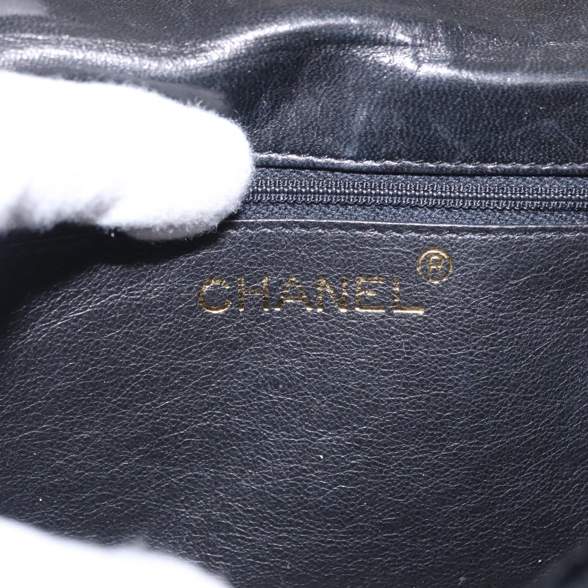 CHANEL Matelasse Chain Camelia Shoulder Bag Velor Black Gold CC Auth 158865V