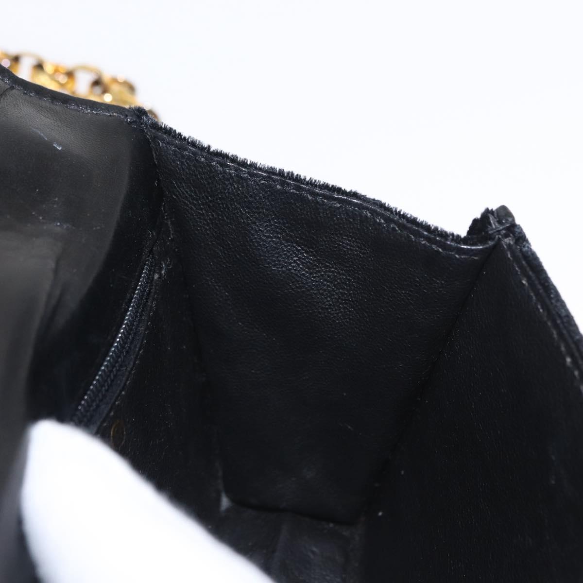 CHANEL Matelasse Chain Camelia Shoulder Bag Velor Black Gold CC Auth 158865V