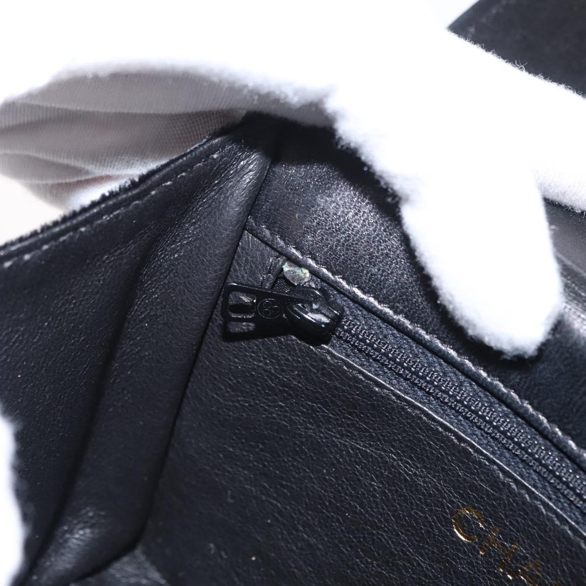 CHANEL Matelasse Chain Camelia Shoulder Bag Velor Black Gold CC Auth 158865V