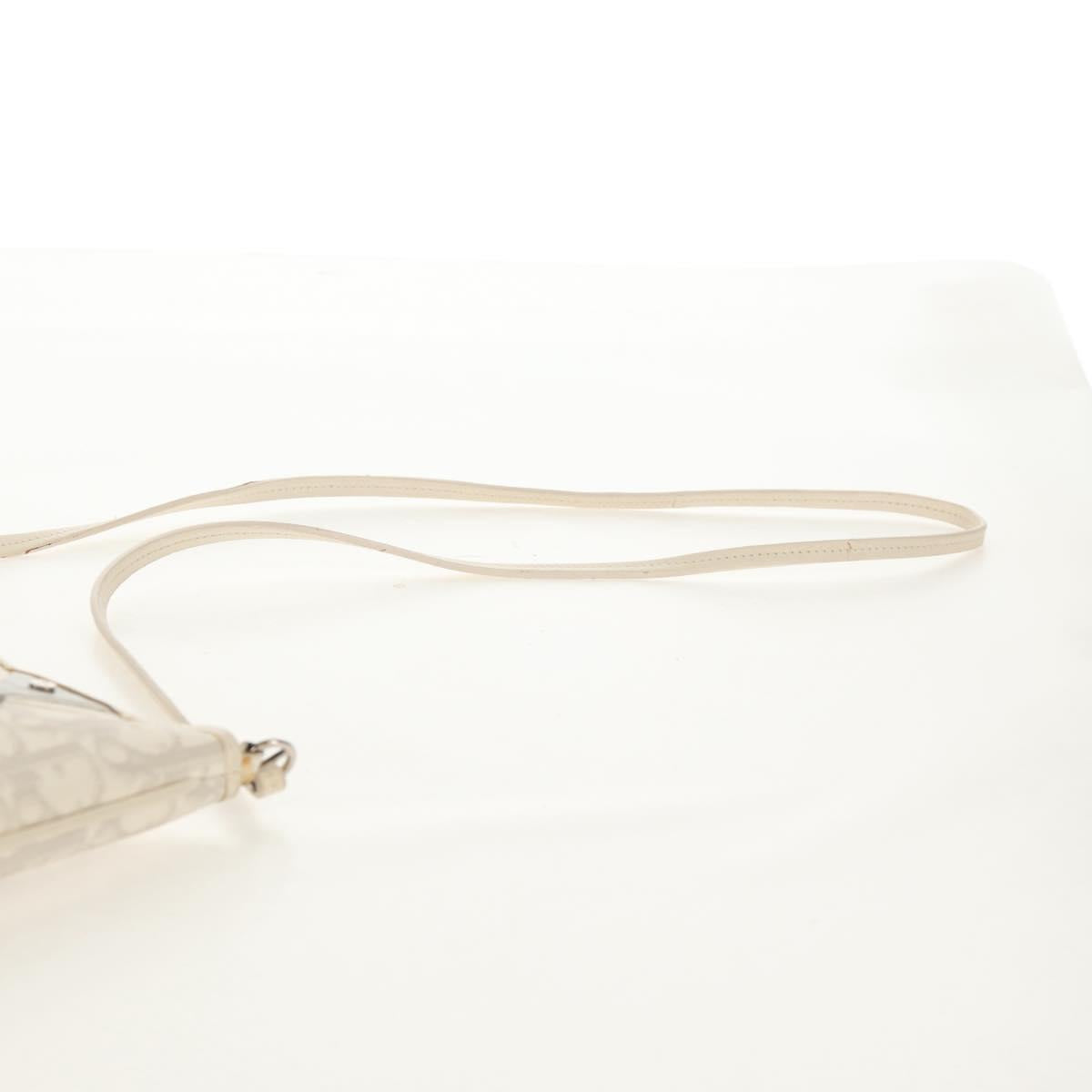 Christian Dior Trotter Romantic Shoulder Bag PVC White Silver Auth 158881V
