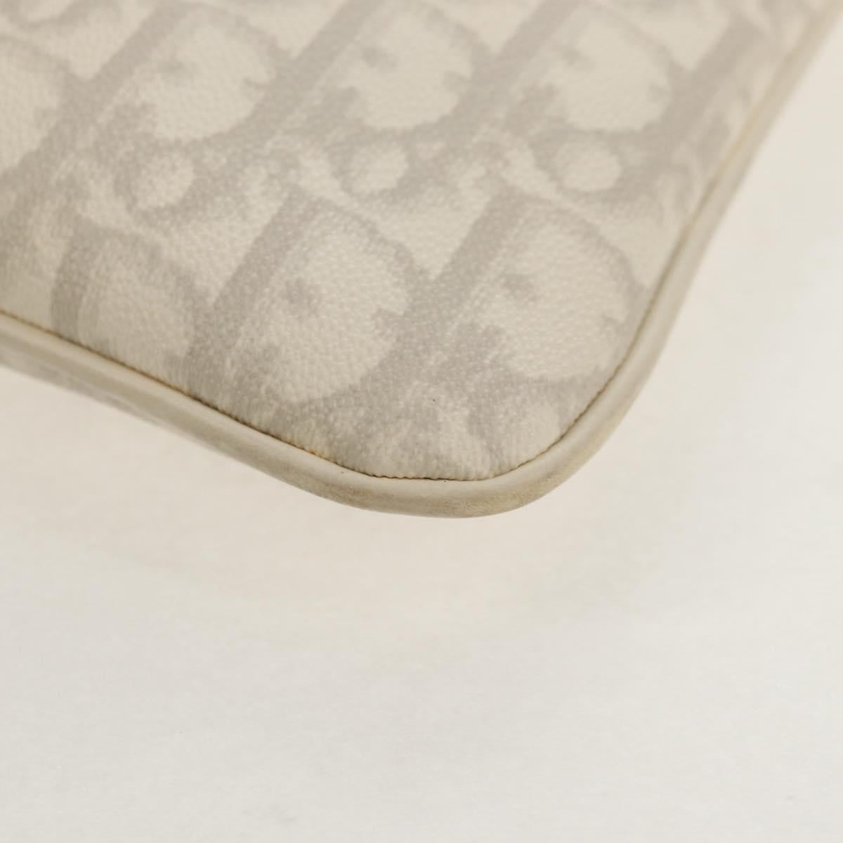 Christian Dior Trotter Romantic Shoulder Bag PVC White Silver Auth 158881V