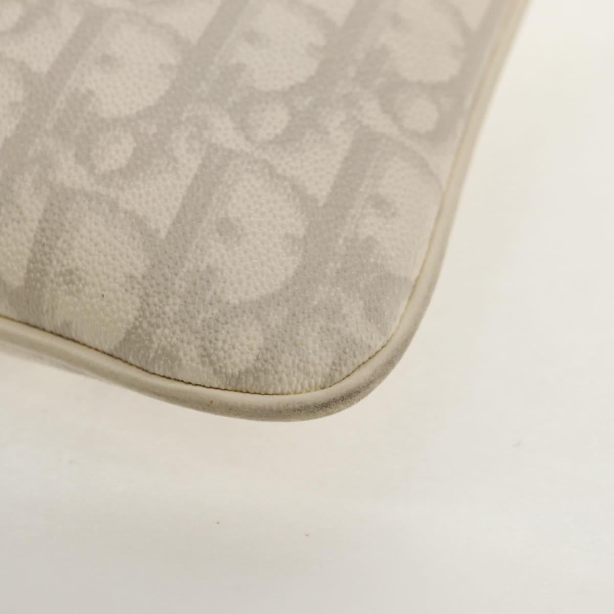 Christian Dior Trotter Romantic Shoulder Bag PVC White Silver Auth 158881V