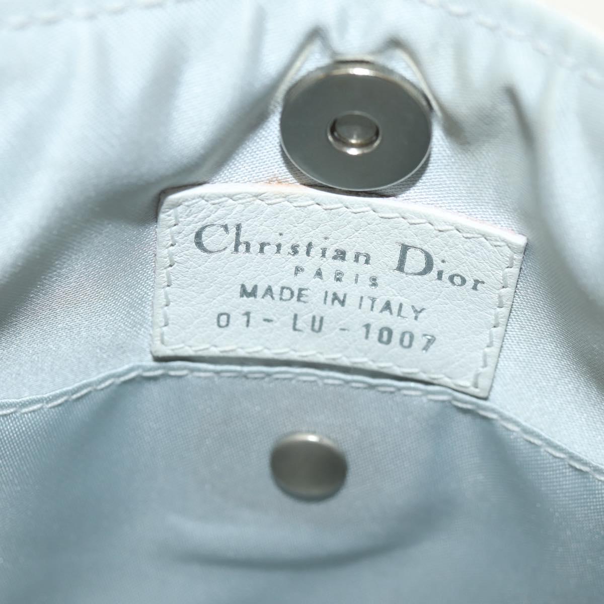 Christian Dior Trotter Romantic Shoulder Bag PVC White Silver Auth 158881V