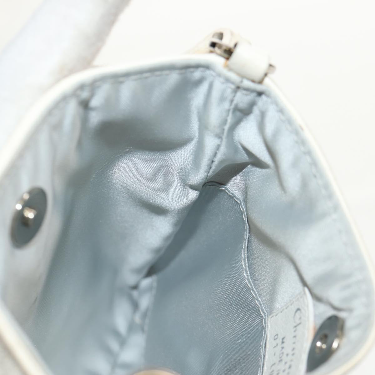 Christian Dior Trotter Romantic Shoulder Bag PVC White Silver Auth 158881V