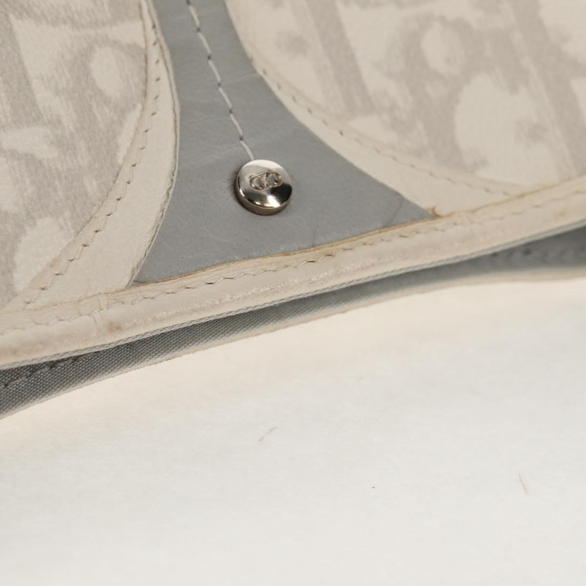 Christian Dior Trotter Romantic Shoulder Bag PVC White Silver Auth 158881V