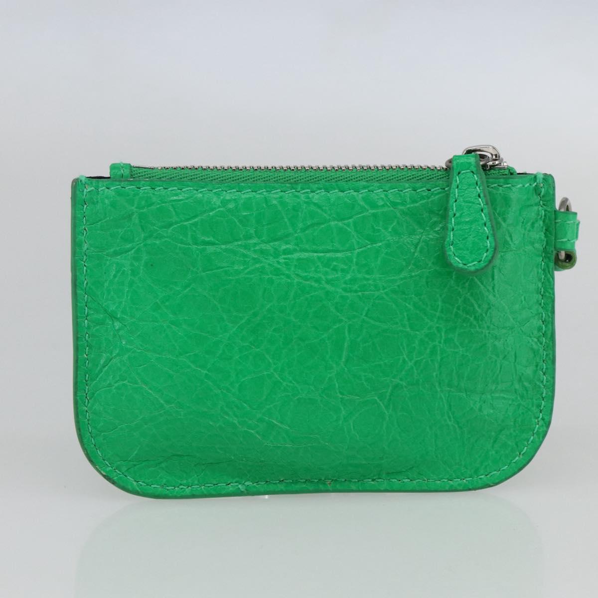 BALENCIAGA Luca Goal XS Shoulder Bag Leather Green Silver 671309 Auth 158884SAM