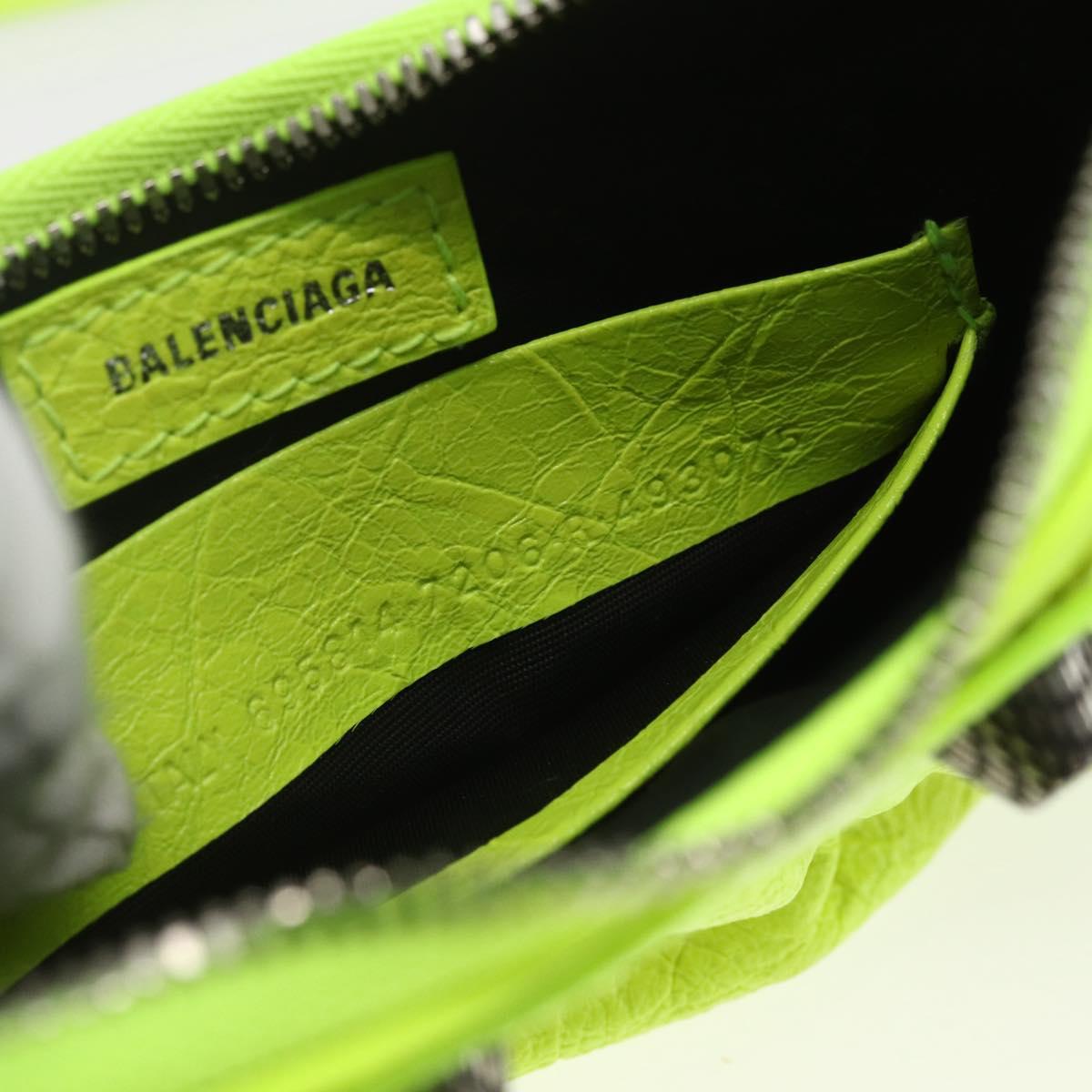 BALENCIAGA Luca Goal Mini Bag Leather Green Silver 695814 Auth 158885SAM