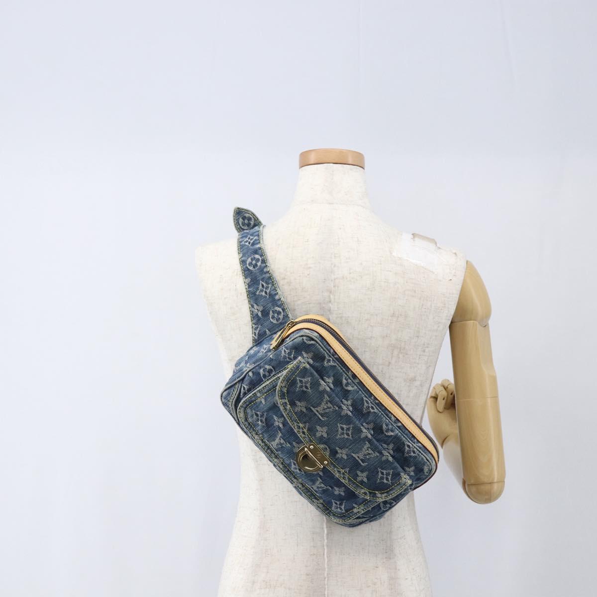 LOUIS VUITTON Monogram Denim Bum Bag Body Bag Blue M95347 LV Auth 158895SV