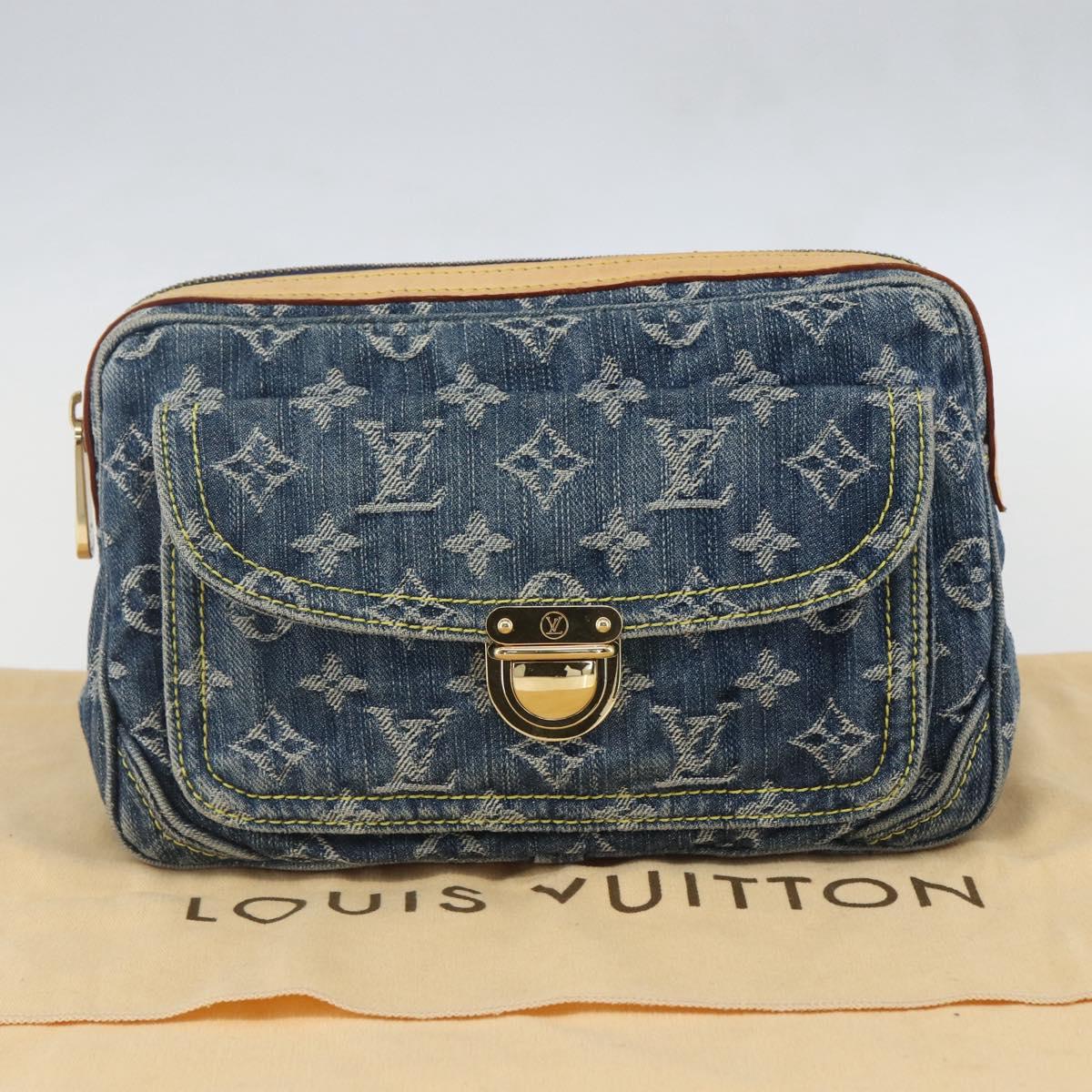 LOUIS VUITTON Monogram Denim Bum Bag Body Bag Blue M95347 LV Auth 158895SV