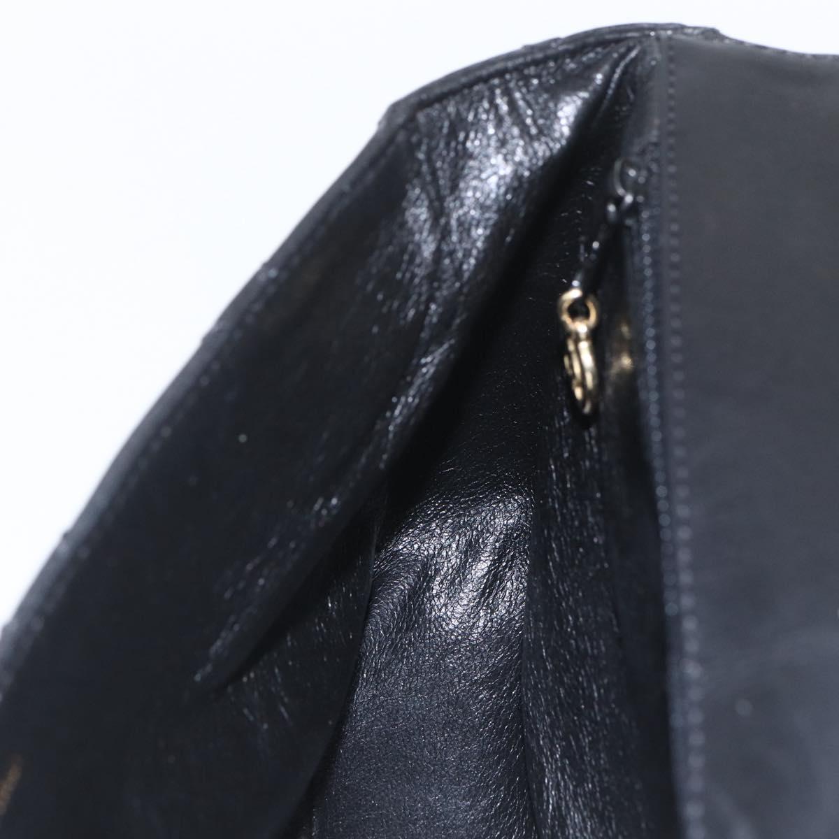 CHANEL Matelasse 25 Chain Shoulder Bag Lamb Skin Black Gold CC Auth 158905SAM