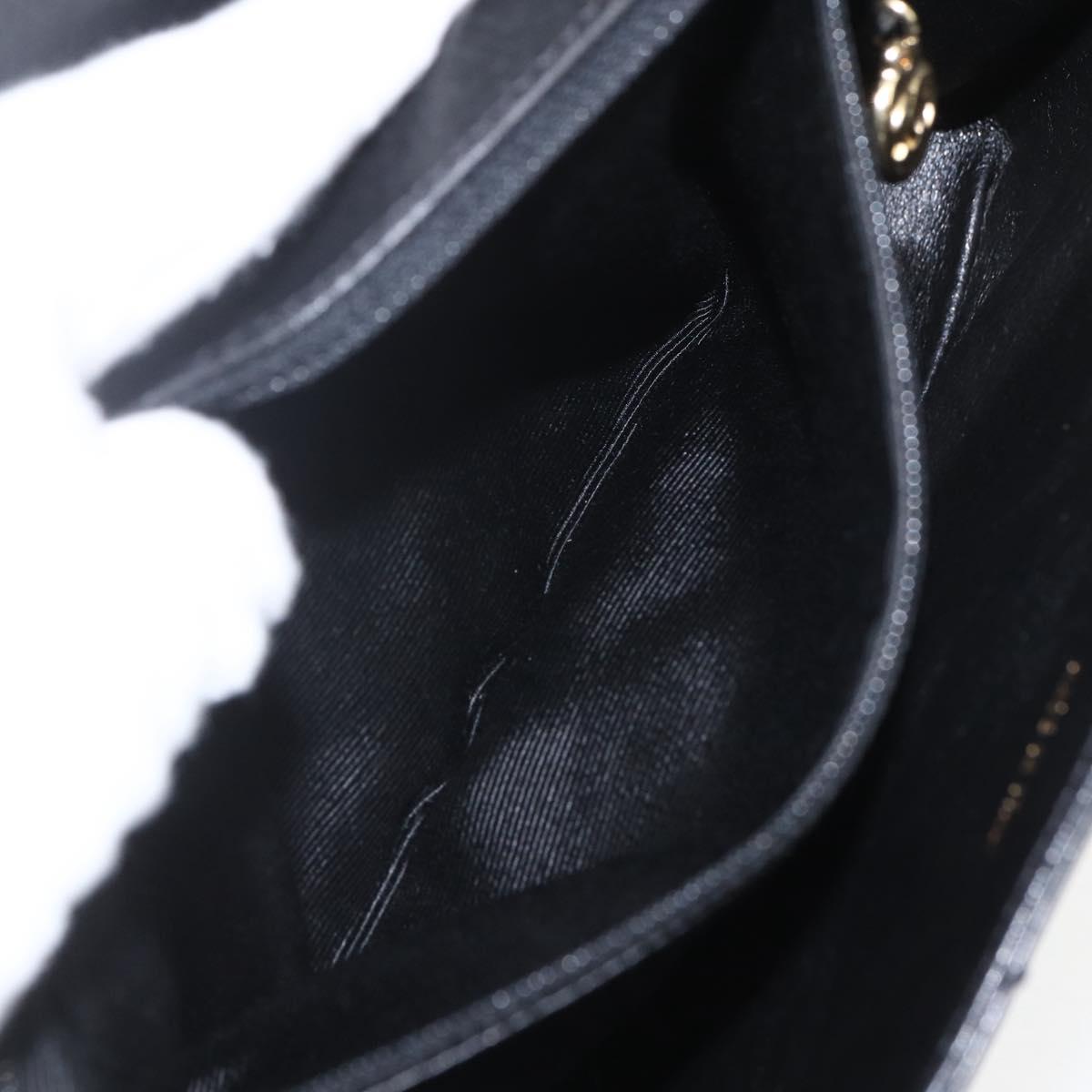 CHANEL Matelasse 25 Chain Shoulder Bag Lamb Skin Black Gold CC Auth 158905SAM