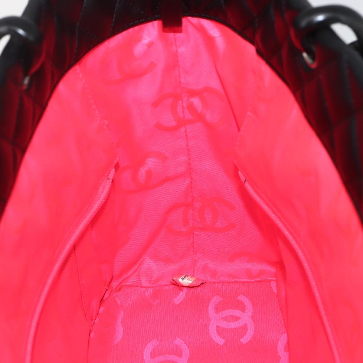 CHANEL Cambon Line Large Matelasse Bag Leather Brown Silver CC Auth 158906SM