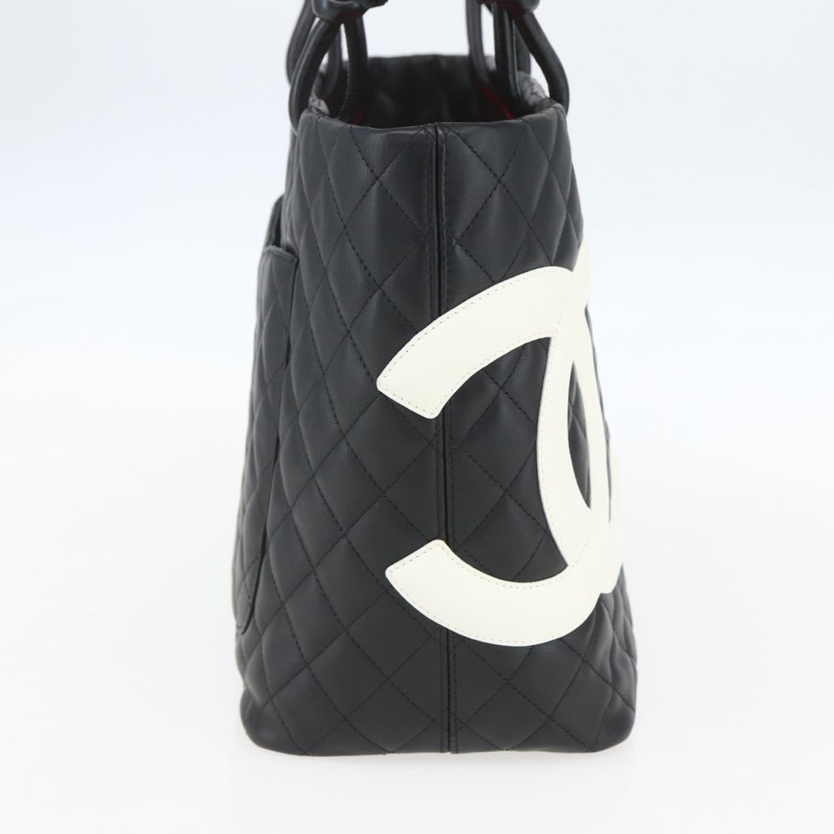 CHANEL Cambon Line Large Matelasse Bag Leather Brown Silver CC Auth 158906SM