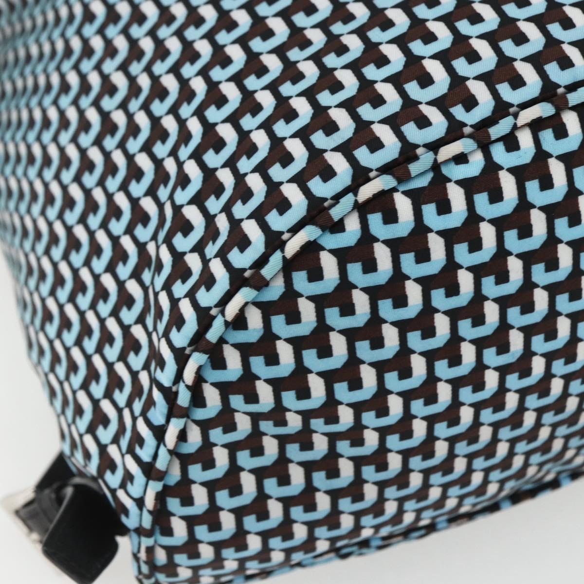 PRADA Backpack Nylon Light Blue Silver Auth 158915SAM