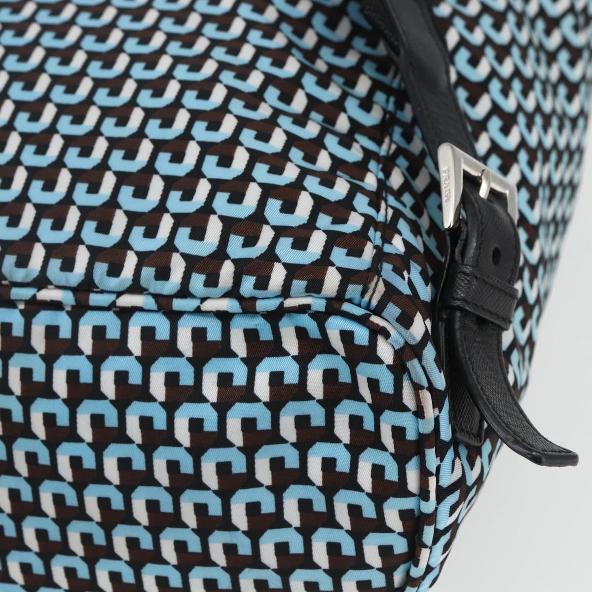 PRADA Backpack Nylon Light Blue Silver Auth 158915SAM