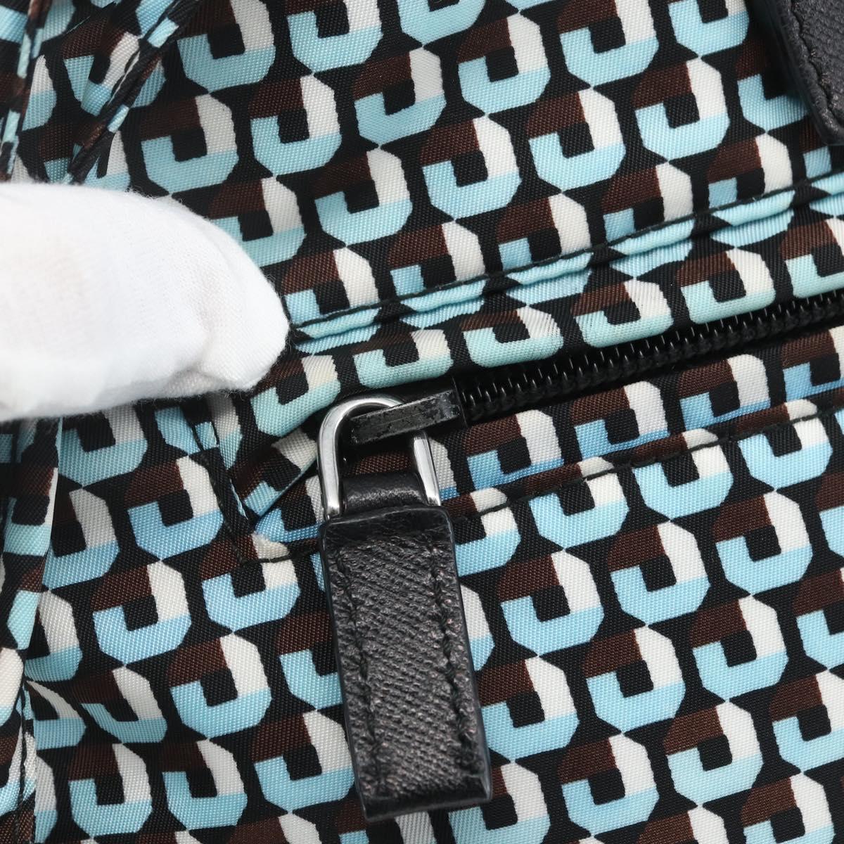 PRADA Backpack Nylon Light Blue Silver Auth 158915SAM