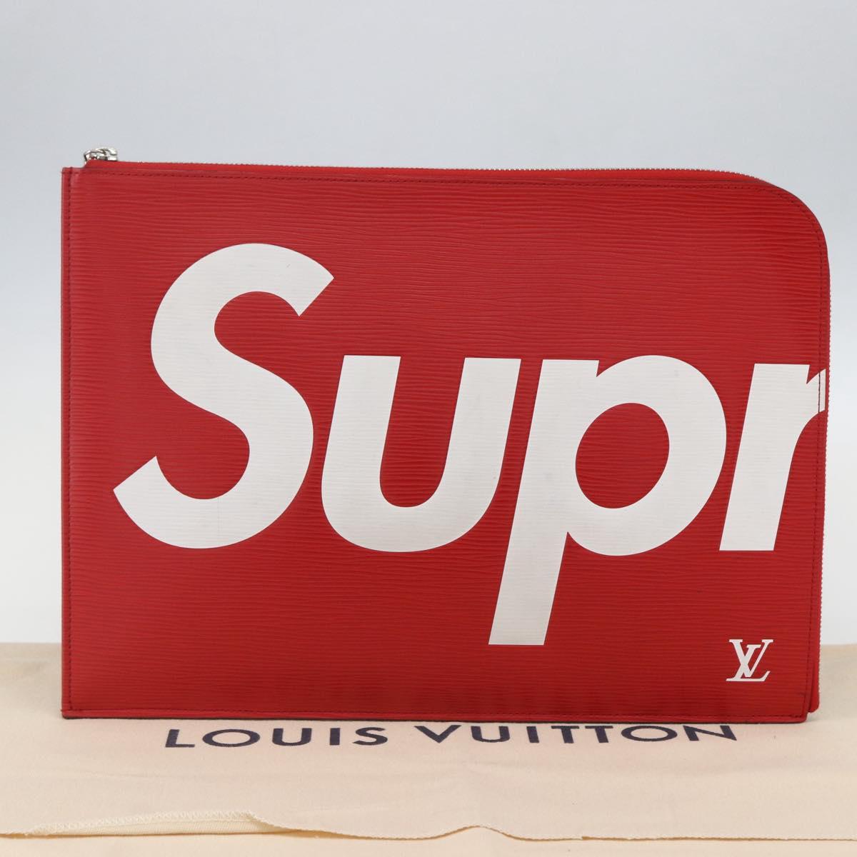 LOUIS VUITTON Epi Supreme Pochette Jules GM Bag Red White M67722 LV Auth 158916SM