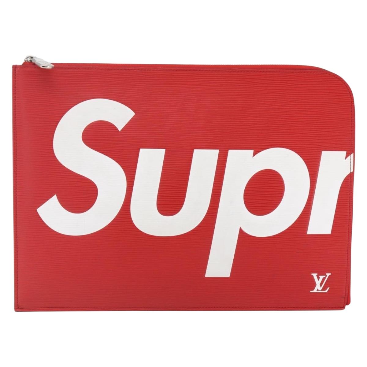 LOUIS VUITTON Epi Supreme Pochette Jules GM Bag Red White M67722 LV Auth 158916SM
