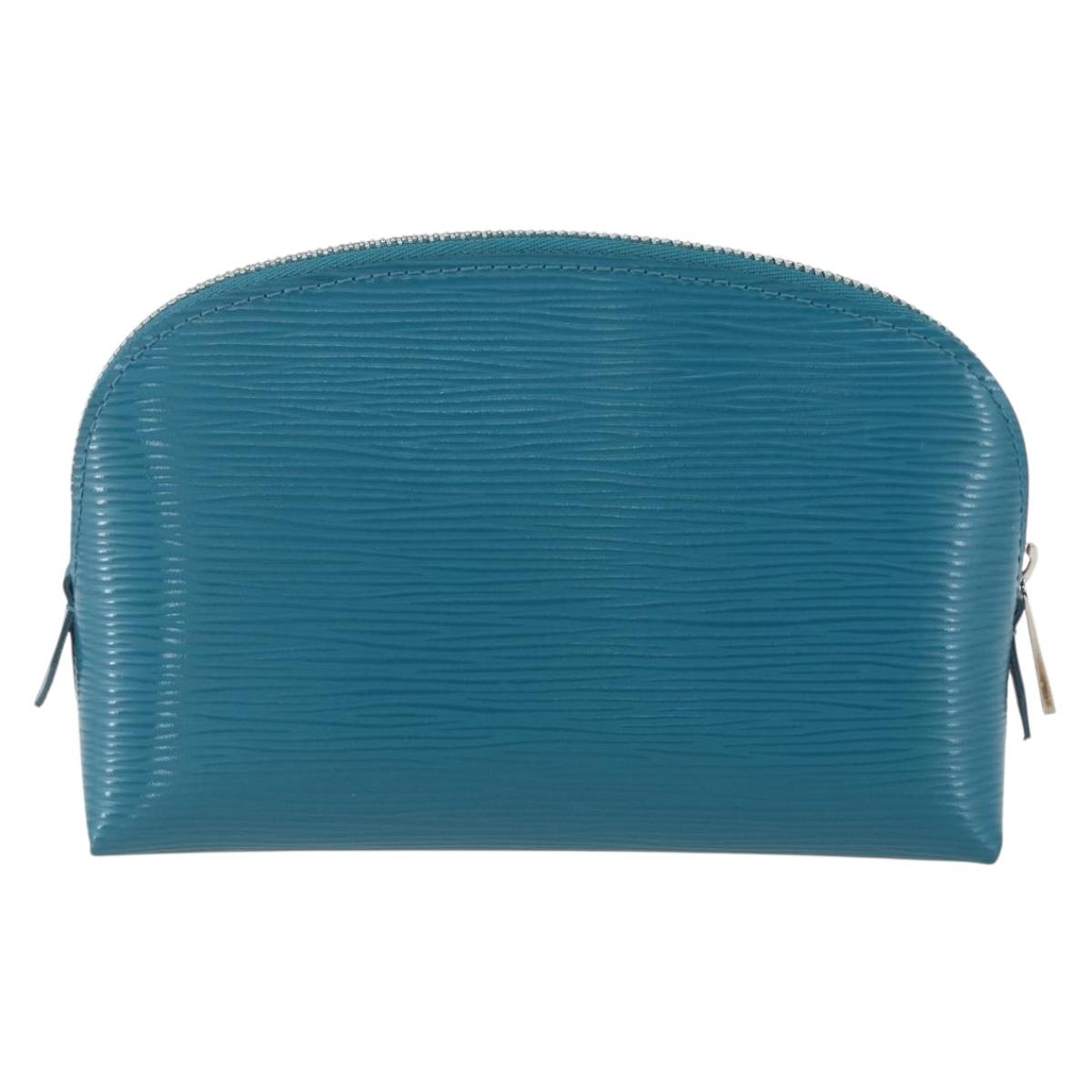 LOUIS VUITTON Epi Pochette Cosmetic Cosmetic Pouch Cyan LV Auth 158918V