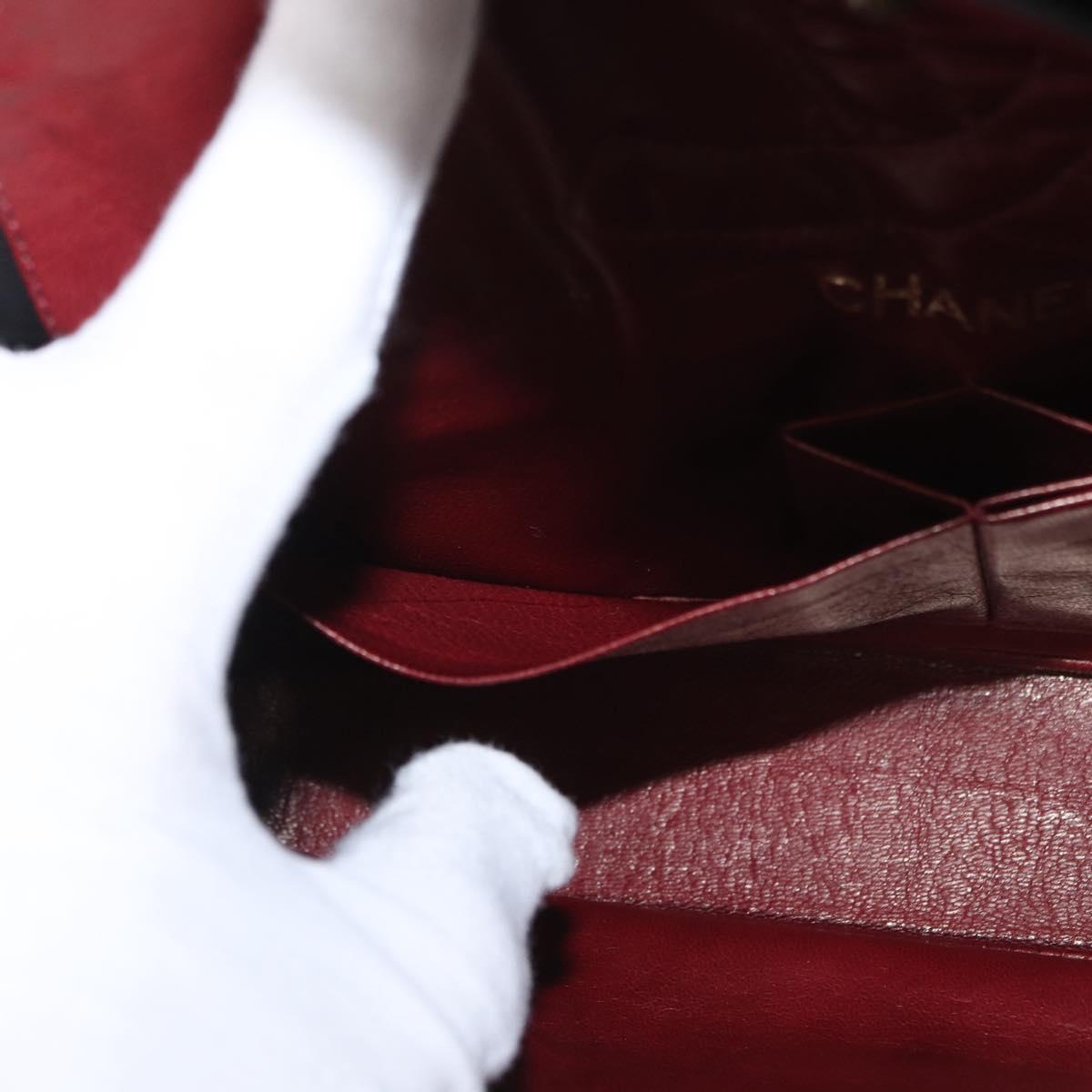 CHANEL Matelasse 23 Chain Shoulder Bag Lamb Skin Black Gold CC Auth 158930V