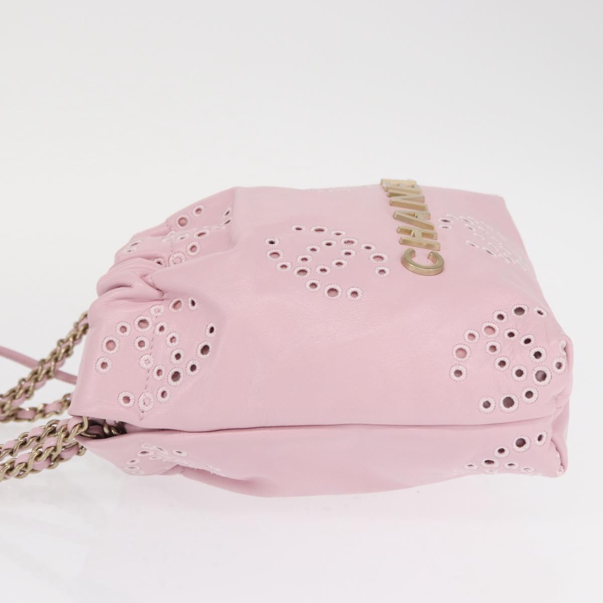 CHANEL Chain Chanel 22 Mini Shoulder Bag Calf Skin 2way Pink CC Auth 158931SM