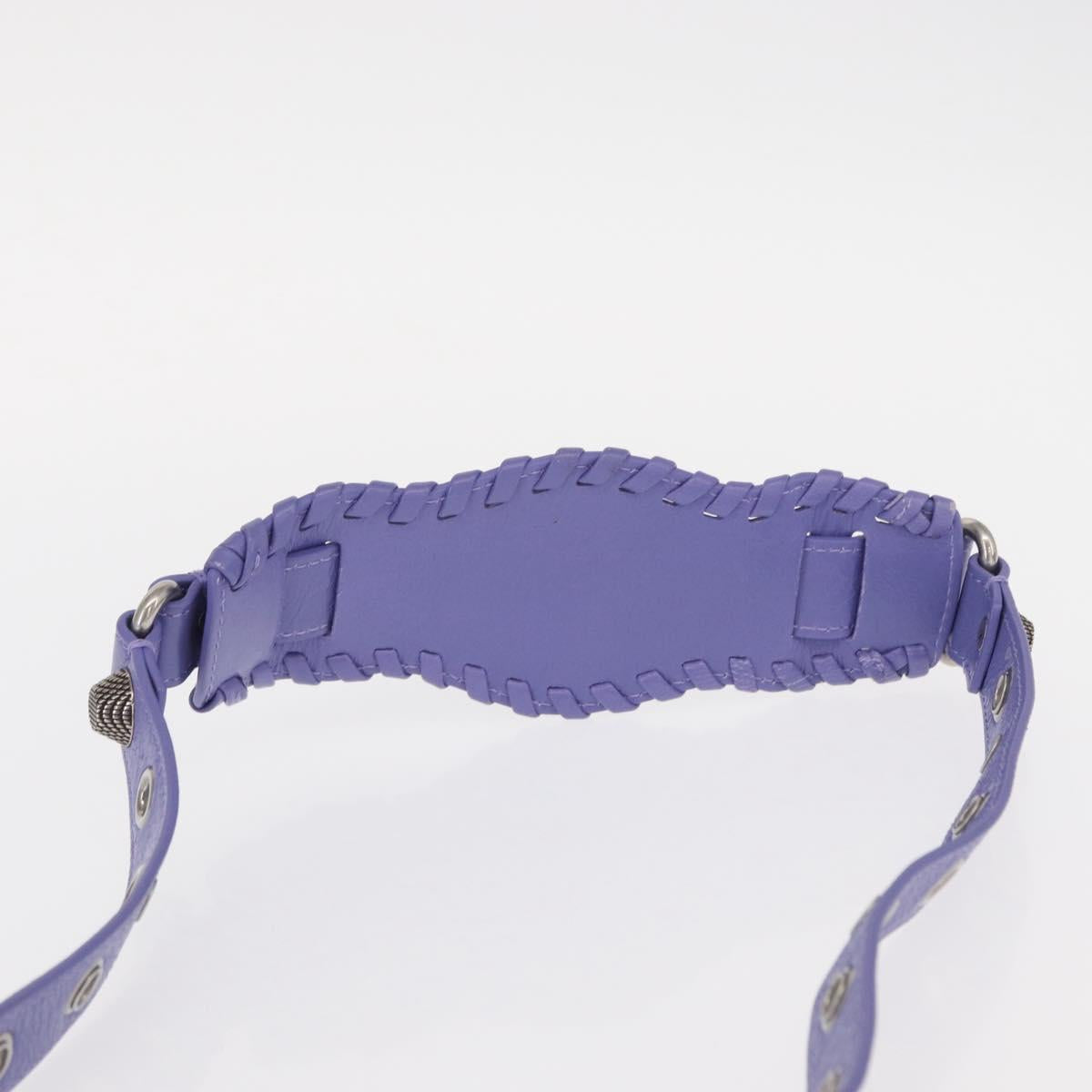 BALENCIAGA Neo Kagoul S Hand Bag Leather 2way Purple Silver 751523 Auth 158933SM